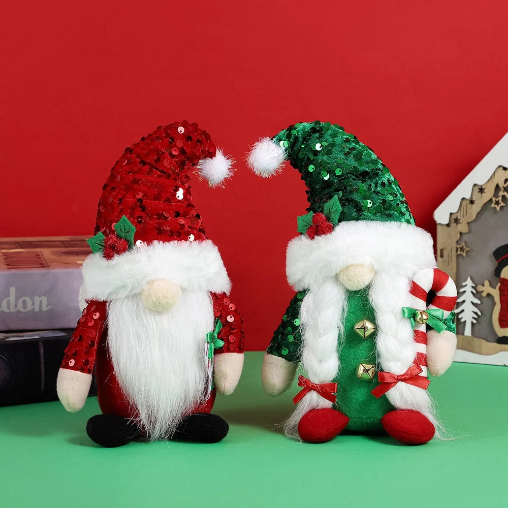 2Pcs Christmas Gnome Plush Dolls Ornaments Y70292
