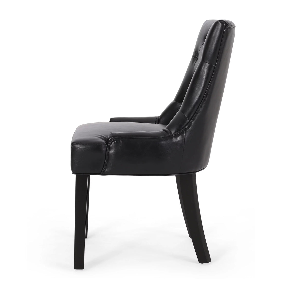 Faux Leather Dining Chairs, Set of 2, Midnight Black T270