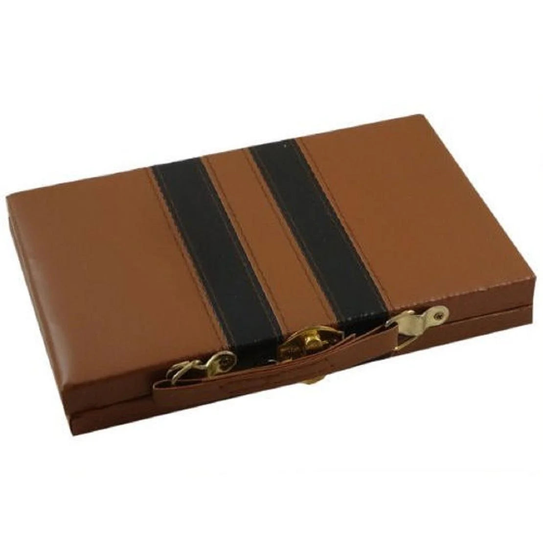 Ivory and Black Tile Dominoes with Metal Spinners in Travel Case L80370
