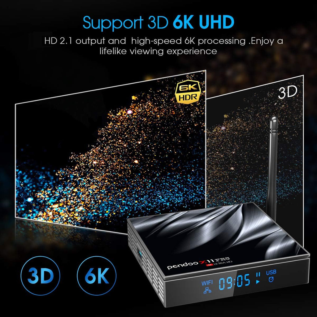 Android TV Box 4GB 64GB Quad-Core Dual WiFi with Mini Wireless Keyboard Pack of 2 K35327