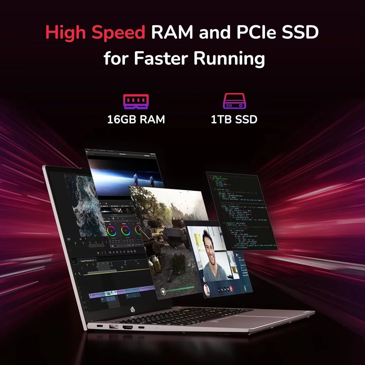 15.6" IPS FHD Gaming Laptop 8 Cores AMD Ryzen 7 6800H 16GB DDR5 RAM 1TB SSD AMD Radeon 680M GPU V729450