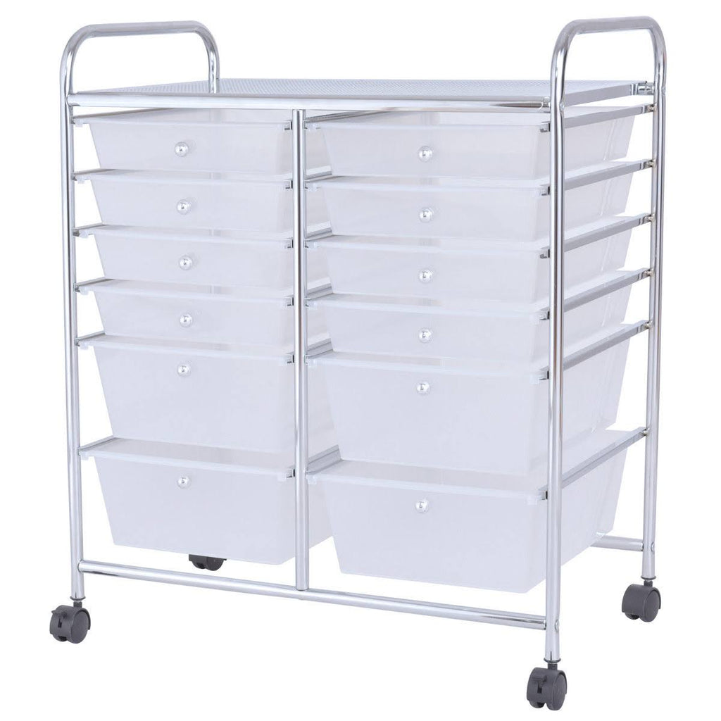 Rolling Cart 12 Storage Drawer Organizer Bins E446