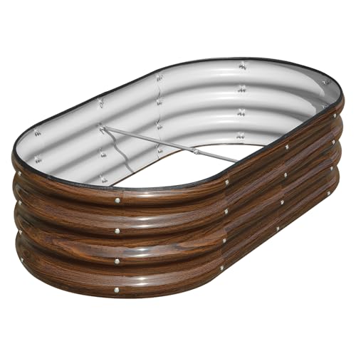 Galvanized Raised Garden Bed, 4x2x1ft Oval Metal Planter Box O2854