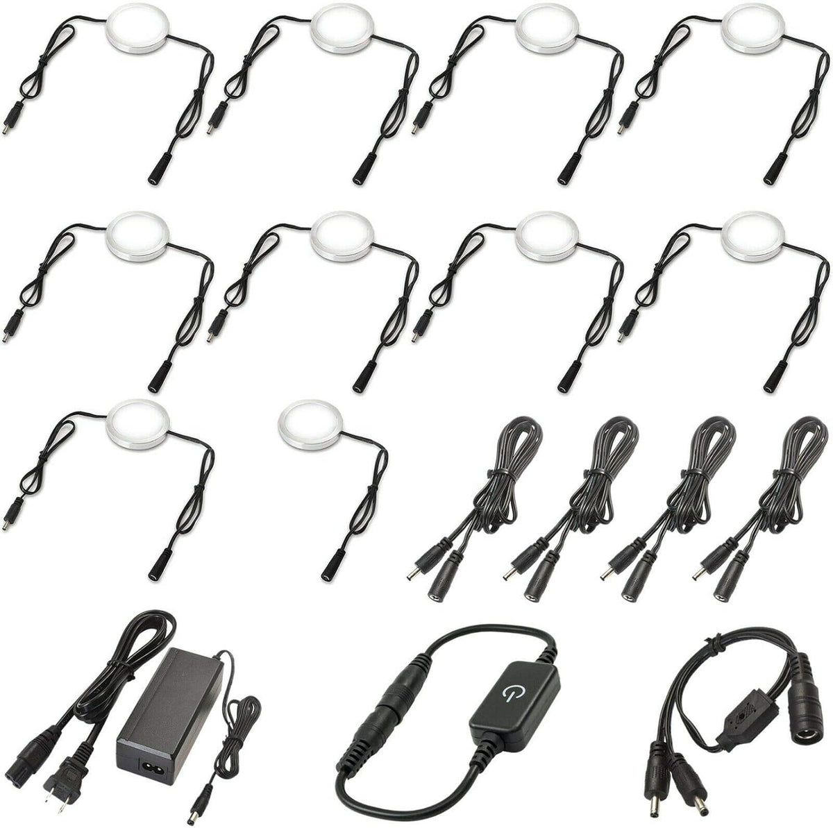 Under Cabinet LED Lighting Kit, 12 Lights, Warm White, Pack of 2 V760
