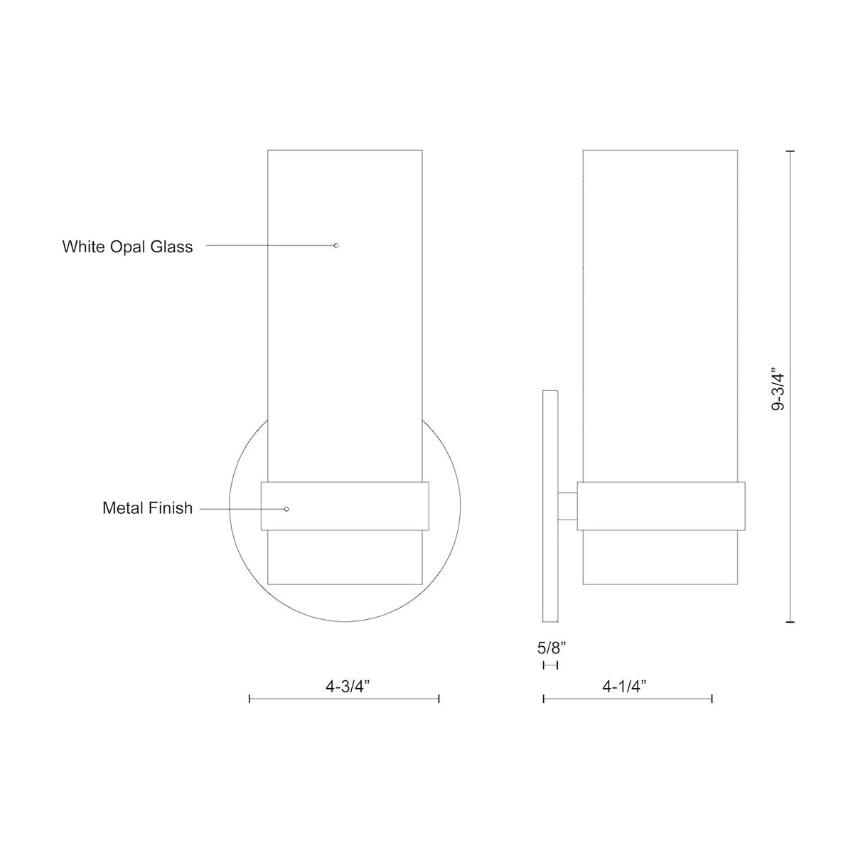 9W LED Wall Sconce 9.75 Inches Tall Chrome Finish N738