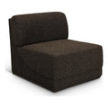 Brown Boucle Fabric Armless Chair Q865