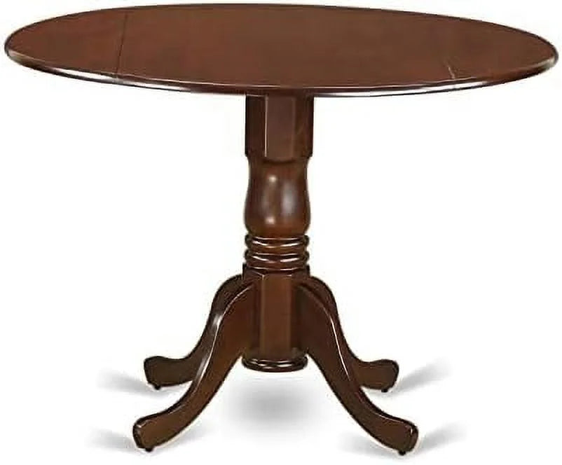 Round Solid Wood Dining Table with Dropleaf 42x42 Inch A409