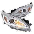 Chrome Projector Headlights with LED DRL Strip V3098