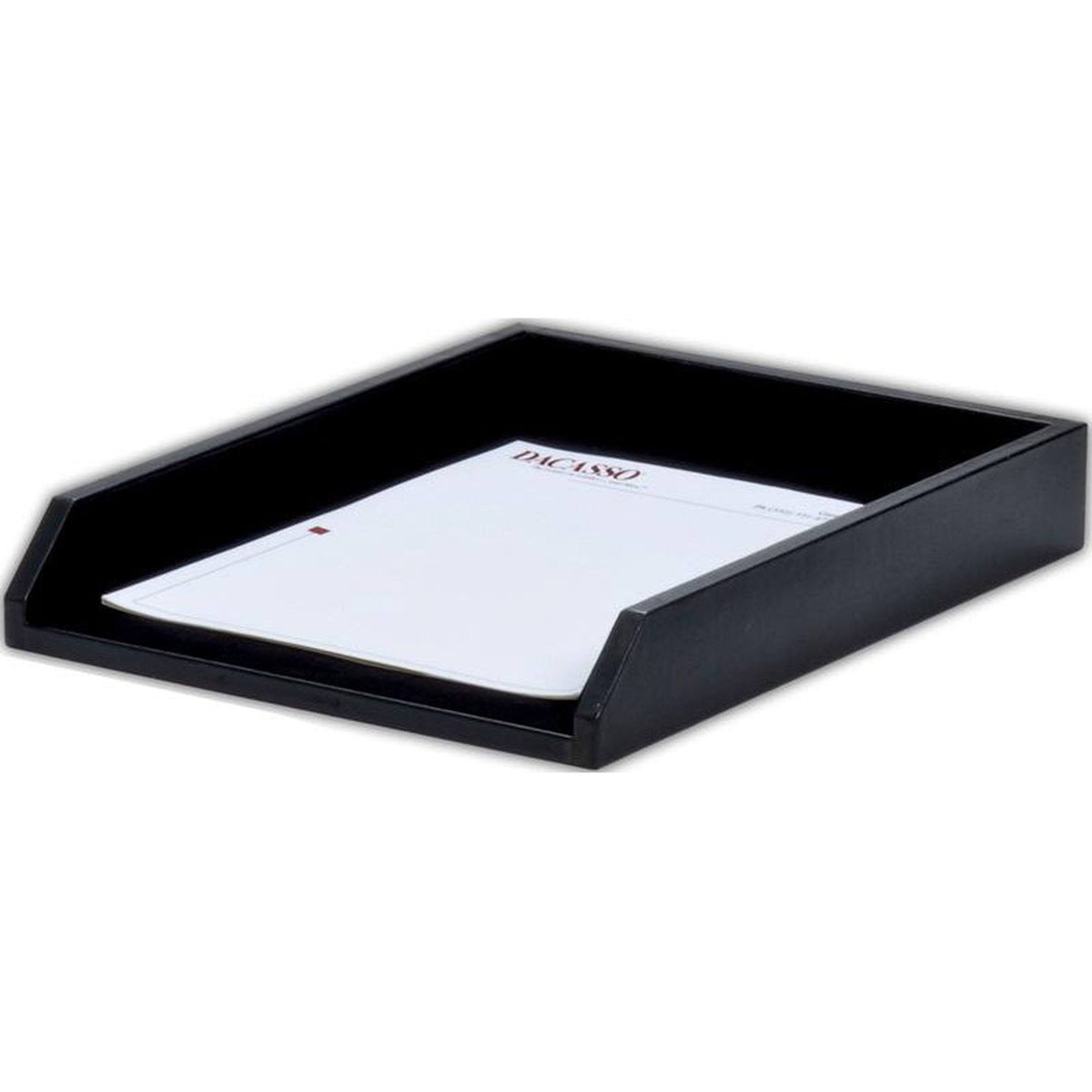 Black Leather Letter Tray Y7408