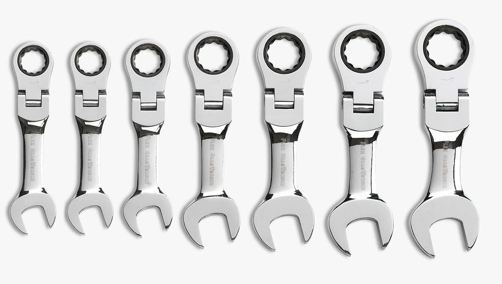 7 Pc. Stubby Flex Head Ratcheting Combination Wrench Set N20698