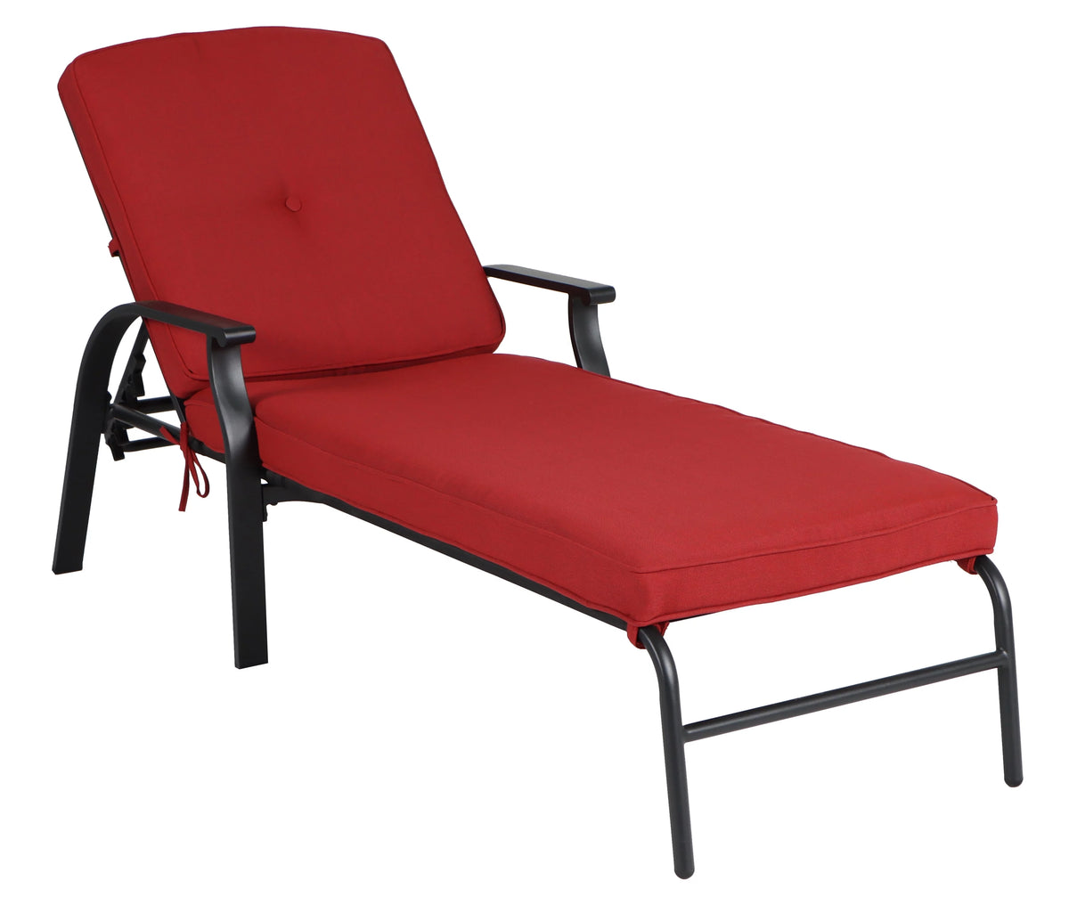 Red Cushion Steel Outdoor Chaise Lounge P584
