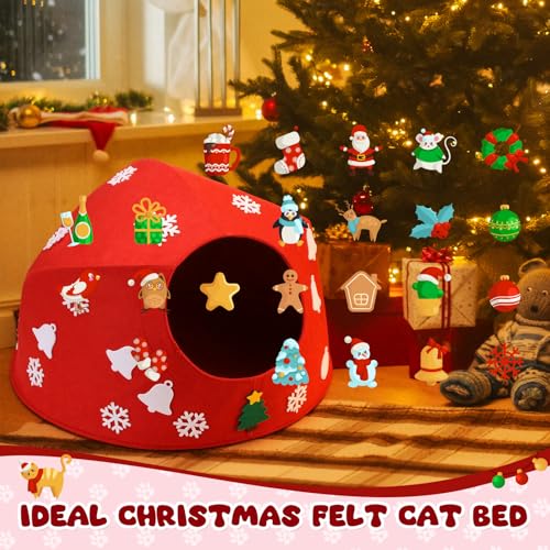 Large Christmas Cat Bed with Detachable Washable Cover T84957