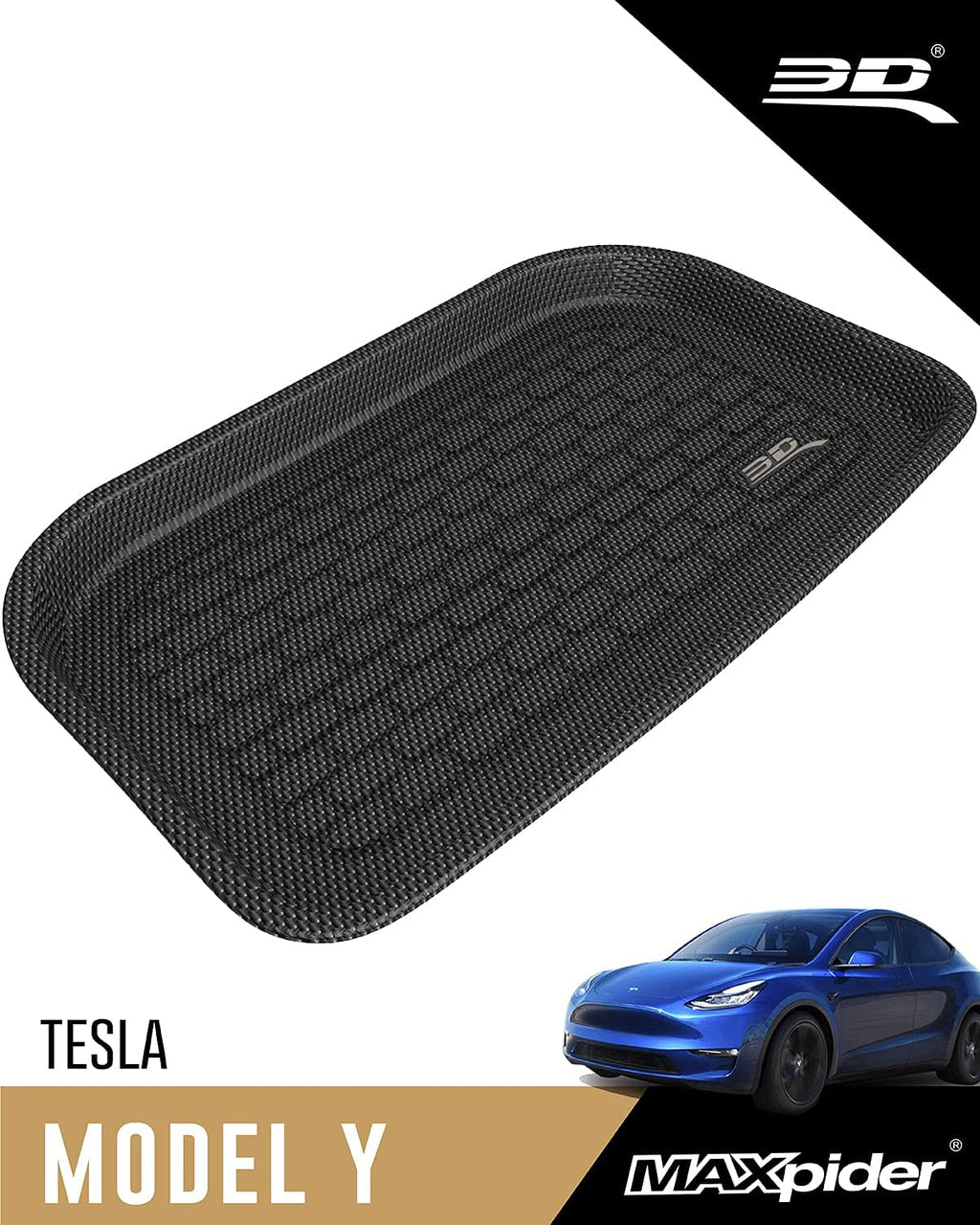 All-Weather Rear Trunk Well Mat for Tesla Model Y 7-Seat 2021 Custom Fit Cargo Liner B189658