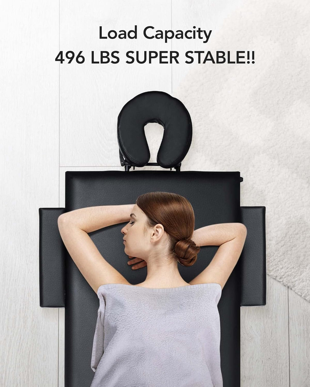 Portable 2 Section Aluminum Massage Table with Carrying Bag J3902