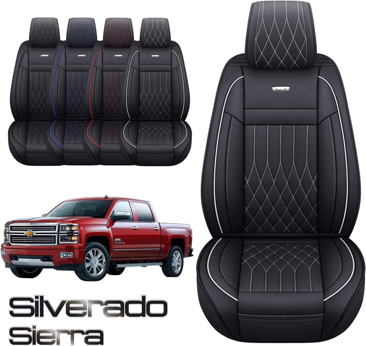 Waterproof Faux Leather Car Seat Covers Front Pair A2445