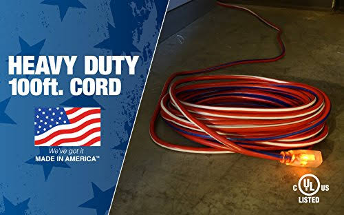 100-Feet 12/3 Extension Cord with Lighted End Q8942