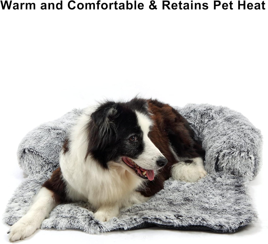 Fluffy Plush Dog Bed with Removable Washable Cover Pack of 2 O534812