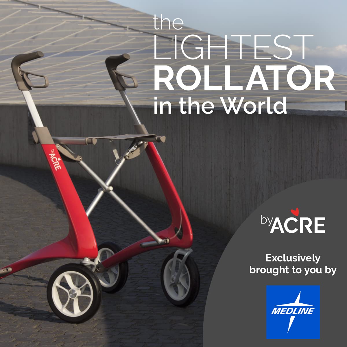 Black Carbon Ultralight Rollator Walker with Organizer Bag, Wide Track, 18.5" x 24" Seat Z862205