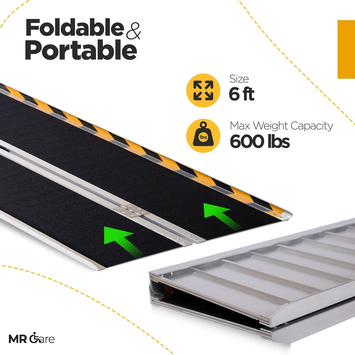 Portable Lightweight Foldable Wheelchair Ramp with Handle 6FT W261
