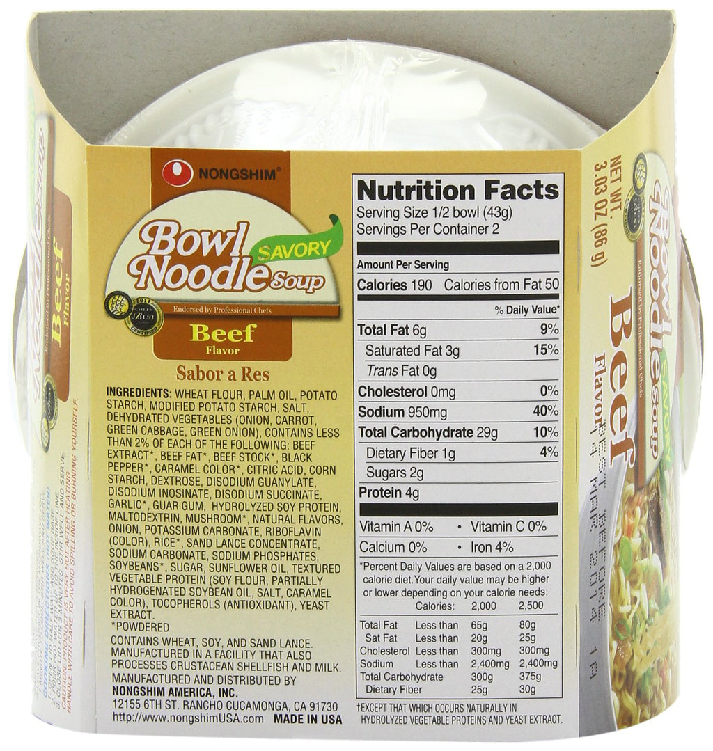 Beef Bowl Noodle Soup, 3.03 Ounce (Pack of 12) B27756
