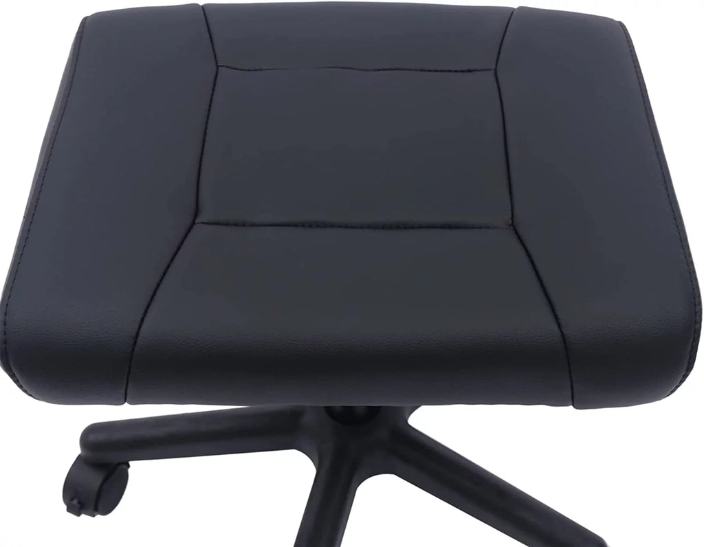 Height Adjustable Leather Foot Stool with Wheels X2811