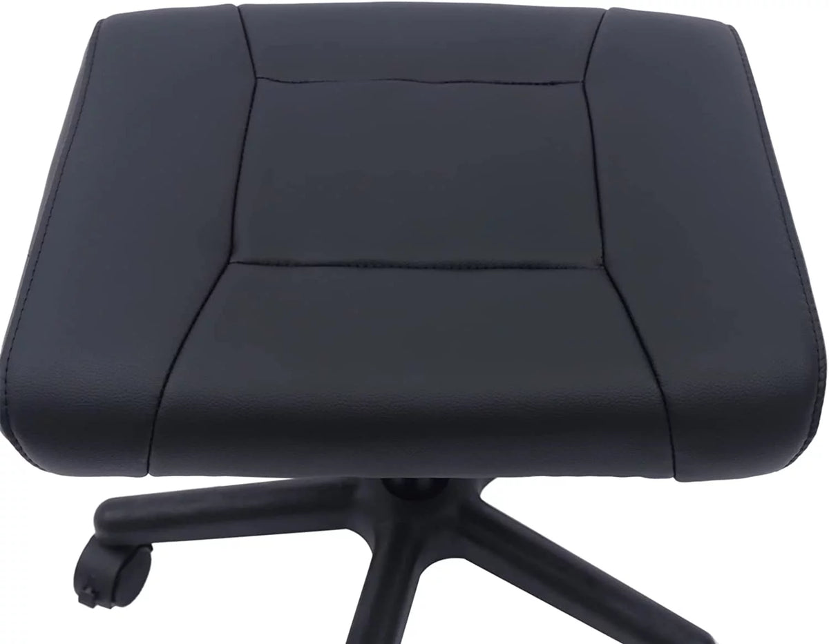 Height Adjustable Leather Foot Stool with Wheels X2811