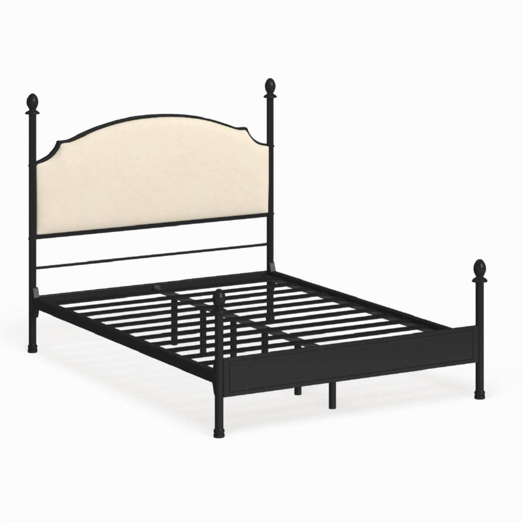 Queen Fabric and Metal Bed C8201