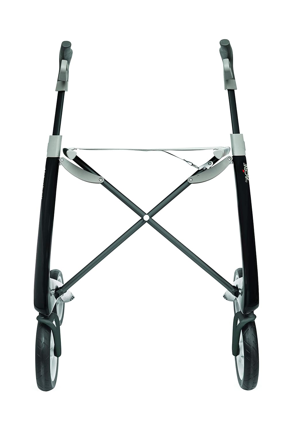Black Carbon Ultralight Rollator Walker with Organizer Bag, Wide Track, 18.5" x 24" Seat Z862205