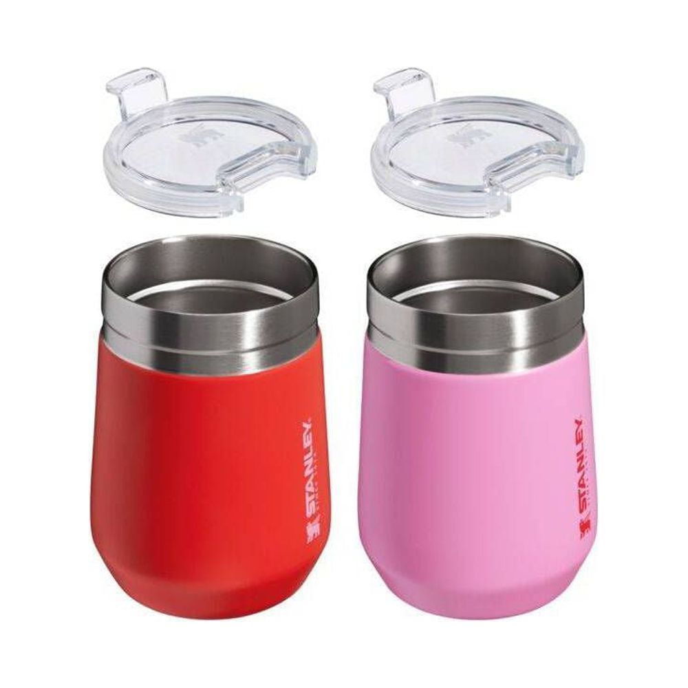 2pk 10 oz Stainless Steel Tumblers Red/Pink Y508282