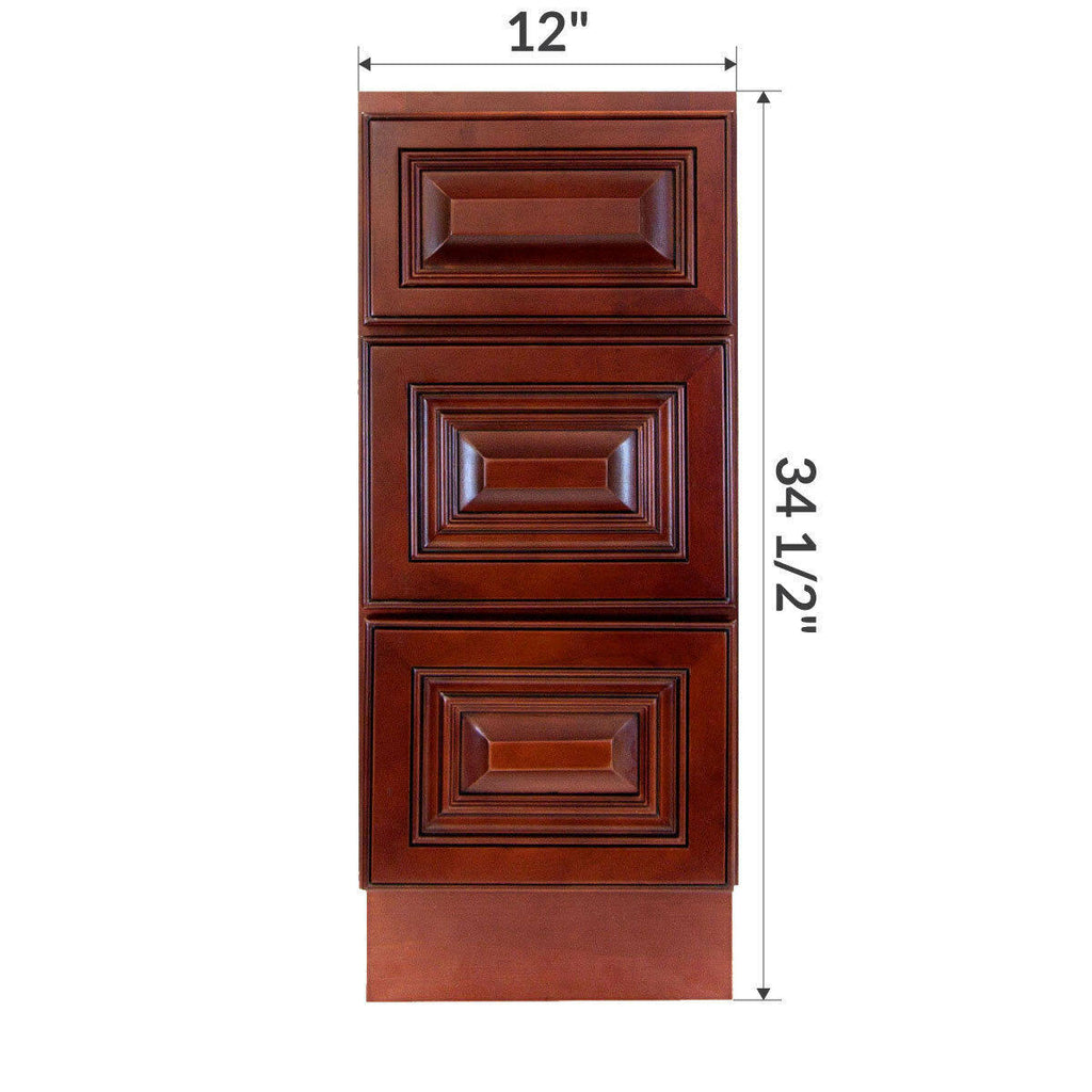 Vanity Drawer Base Cabinet 12 in W x 21 in D x 34 1/2 in H A144