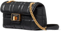 Black Quilted Leather Small Shoulder Crossbody X90315