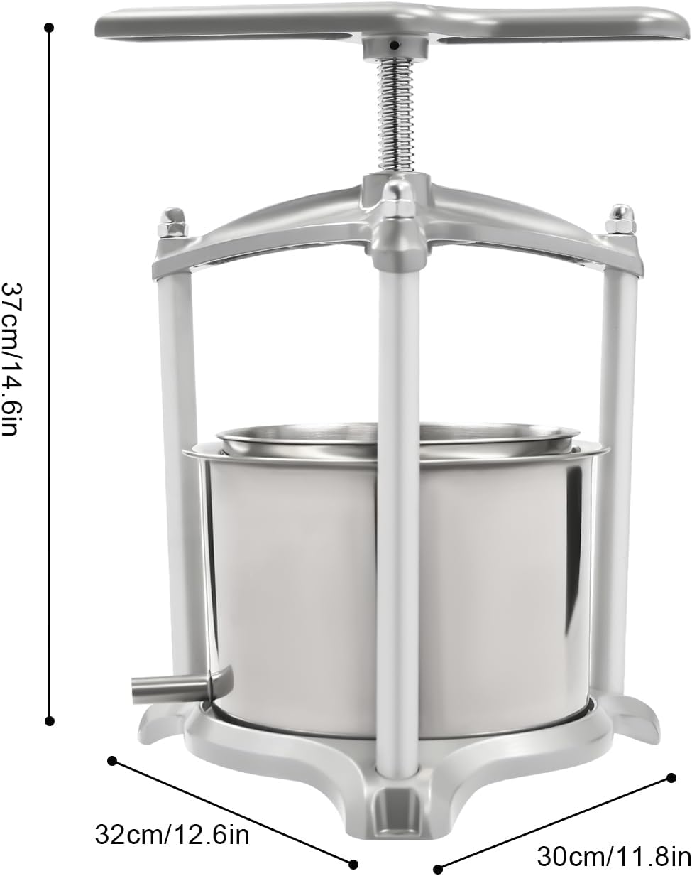 Stainless Steel Fruit Press with Dual Barrels and Filter Bag U9551