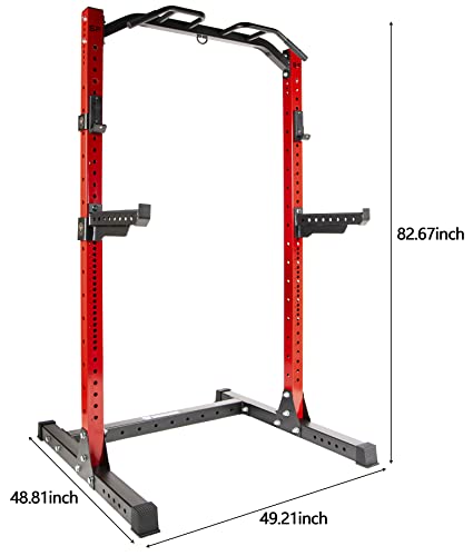 1,000 Pound Capacity Power Rack Squat Stand with J-Hooks and Safety Spotter Arms Q616966