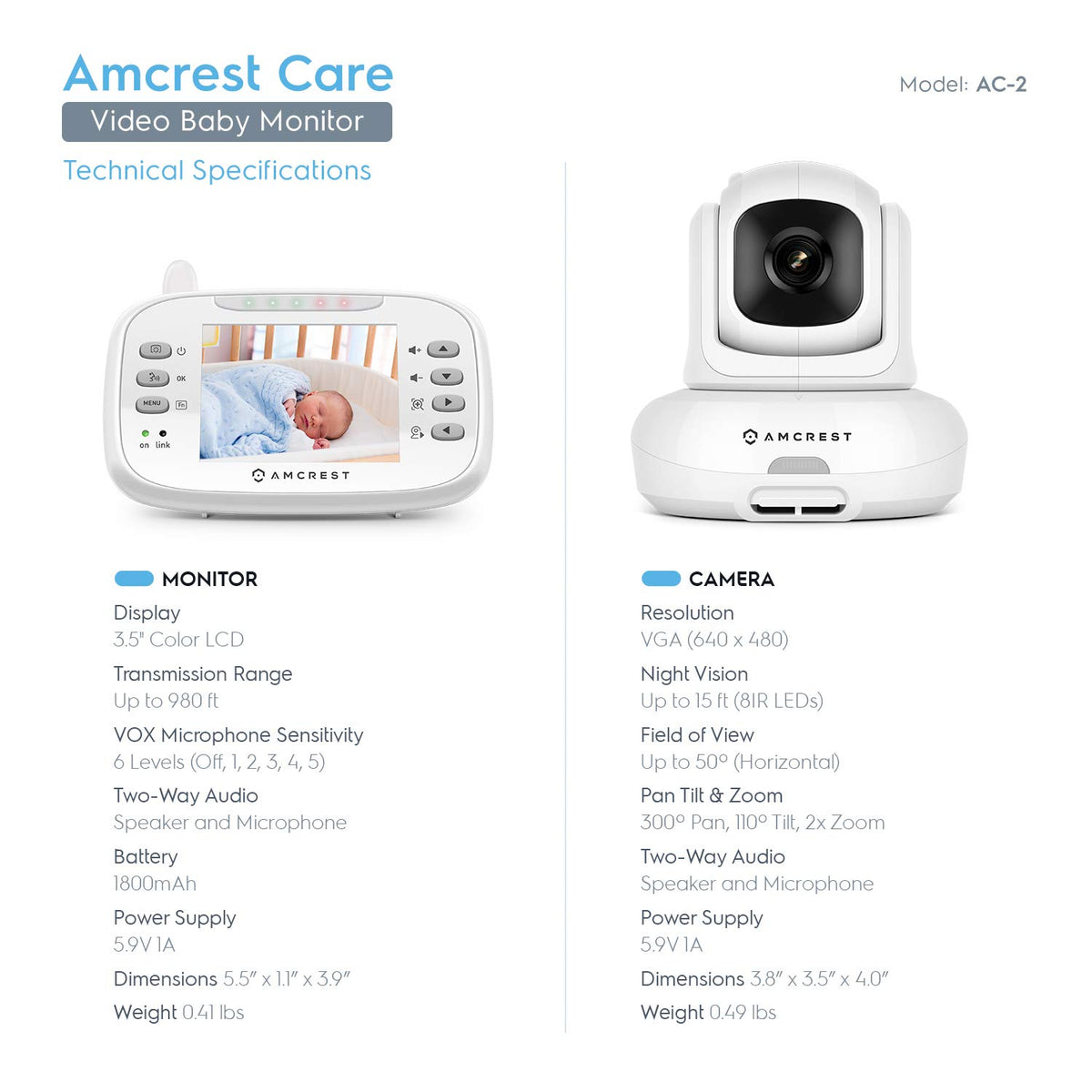 Video Baby Monitor with Camera and Audio W396789