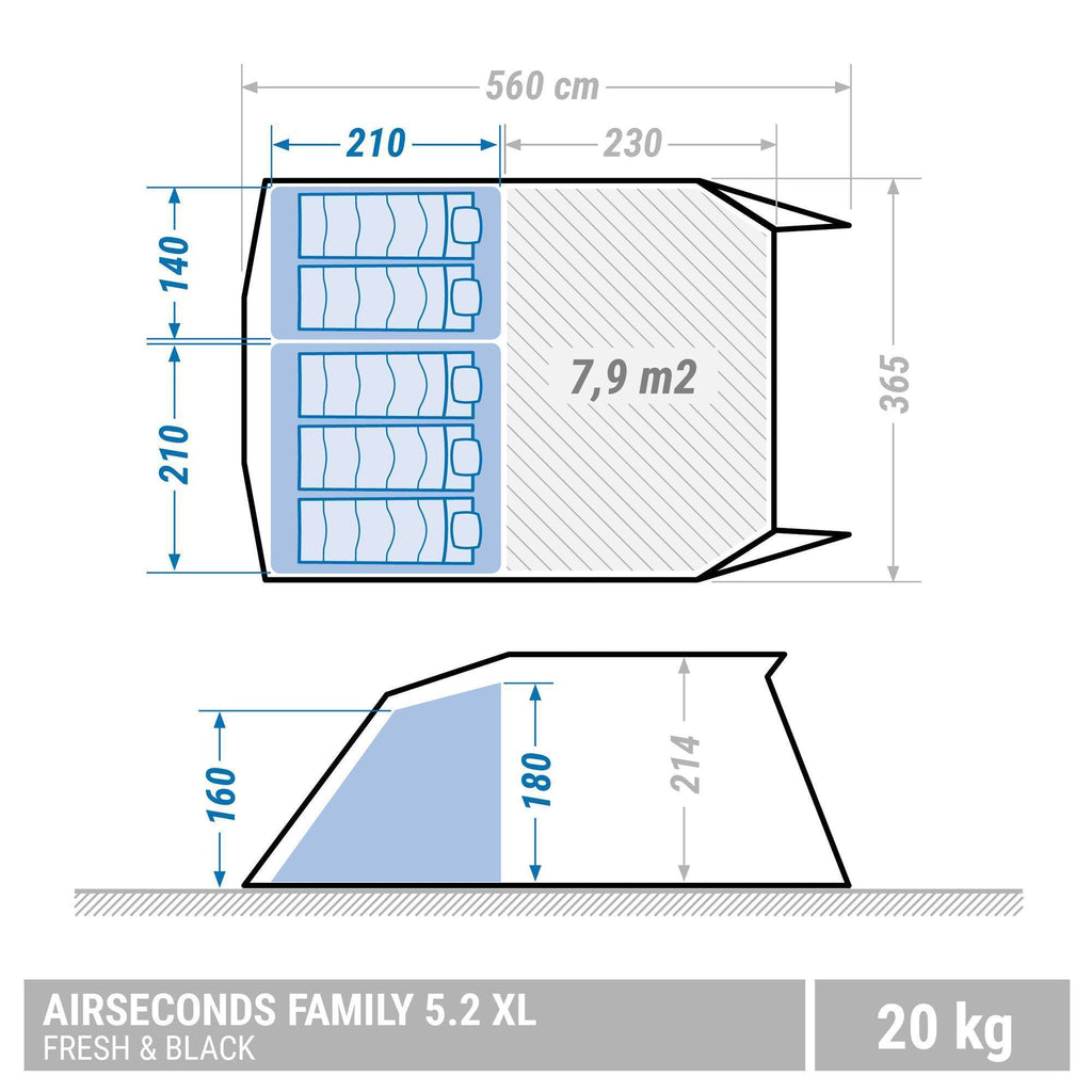 Inflatable Camping Tent, 5 Person L8093