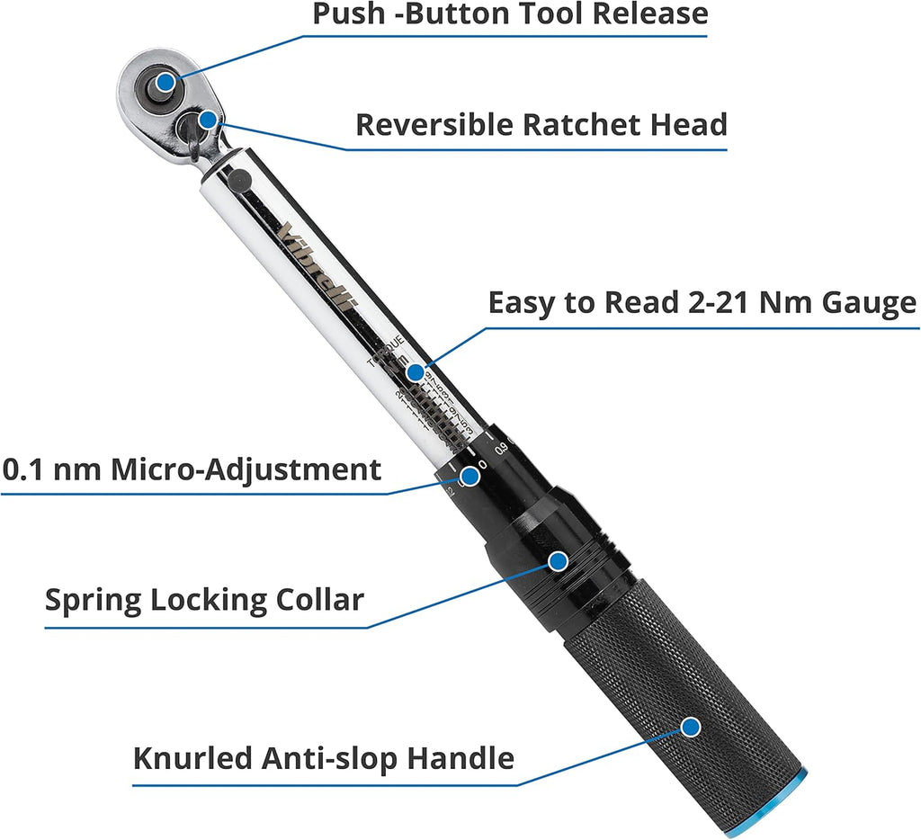 Bike Torque Wrench Set 1/4 Inch Drive 2 to 20nm C50627