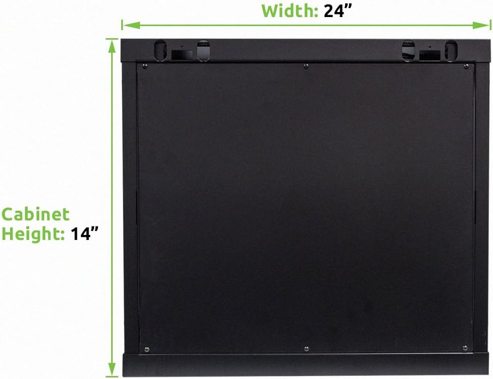 6U 19-Inch Server Network Rack with Locking Glass Door Black Z51042