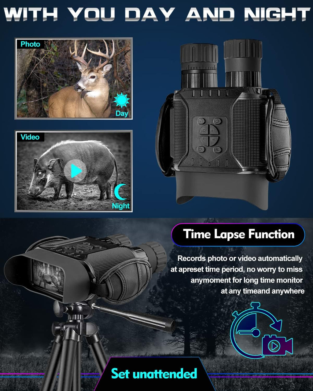 Digital Infrared Night Vision Binoculars with 32GB Memory Card B192891
