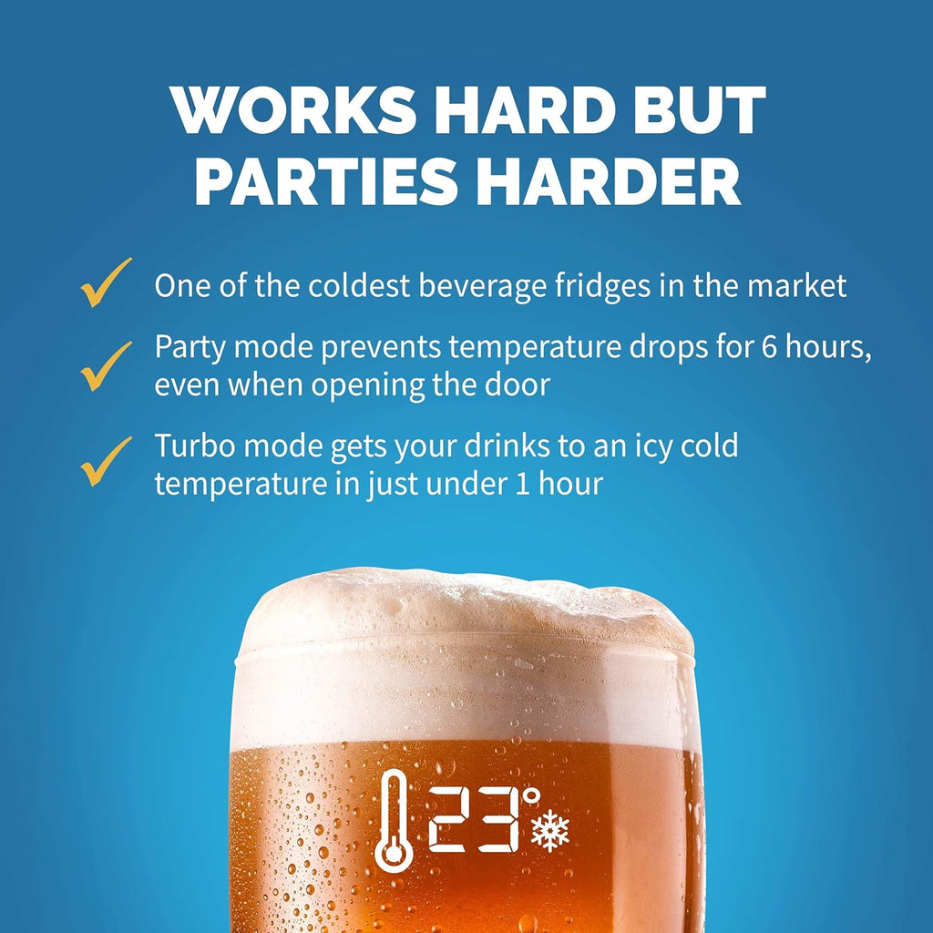 125 Can Capacity Black Freestanding Beer Refrigerator and Cooler with Glass Door R256366