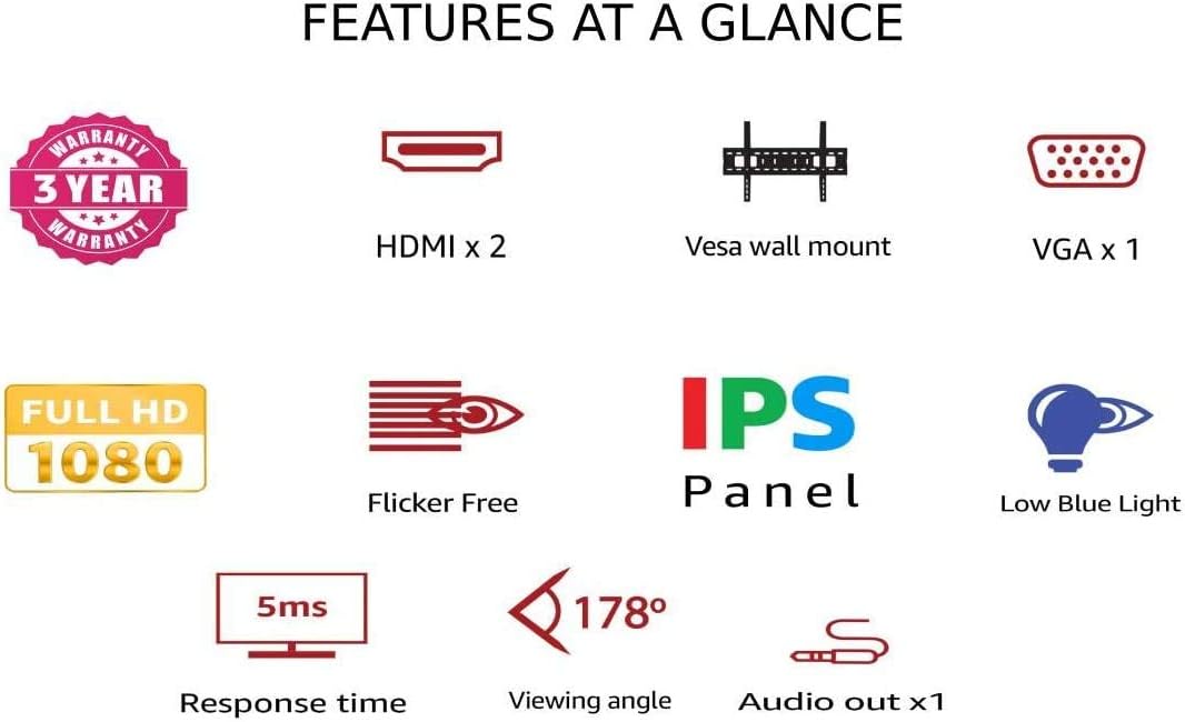 27 Inch 1080P 75 Hz 1ms Monitor W589120