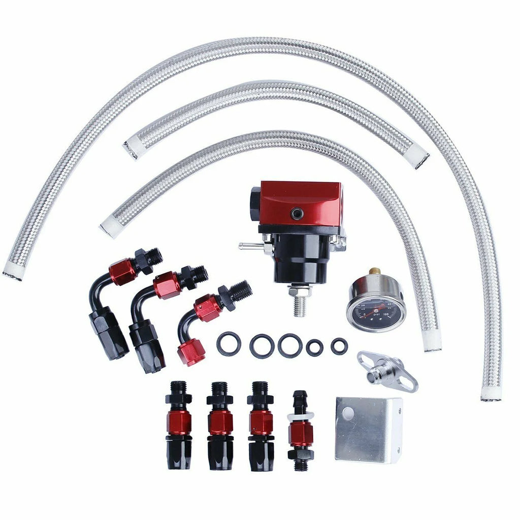 Fuel Pressure Regulator Kit with 0-100psi Gauge 6AN E61607