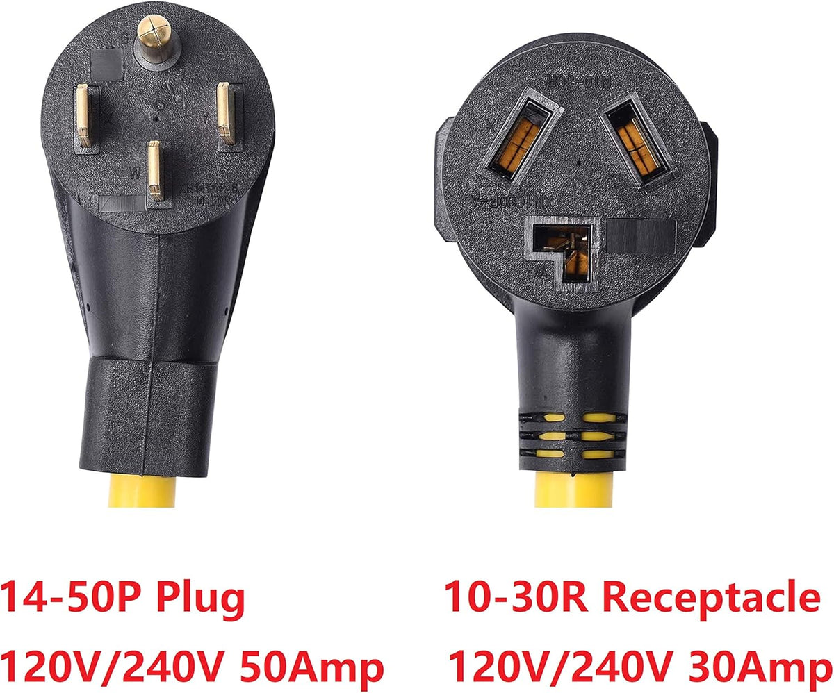 NEMA 14-50P to 10-30R 50 Amp 4 Prong to 3 Prong Power Cord Adapter L8521