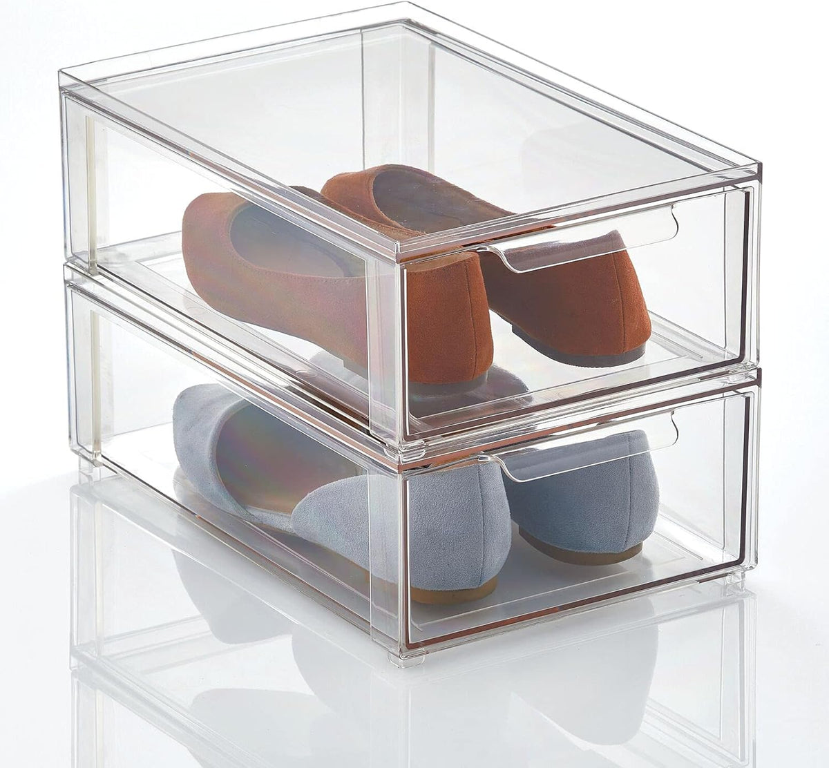 Clear 4 Pack Plastic Stackable Storage Drawer G175