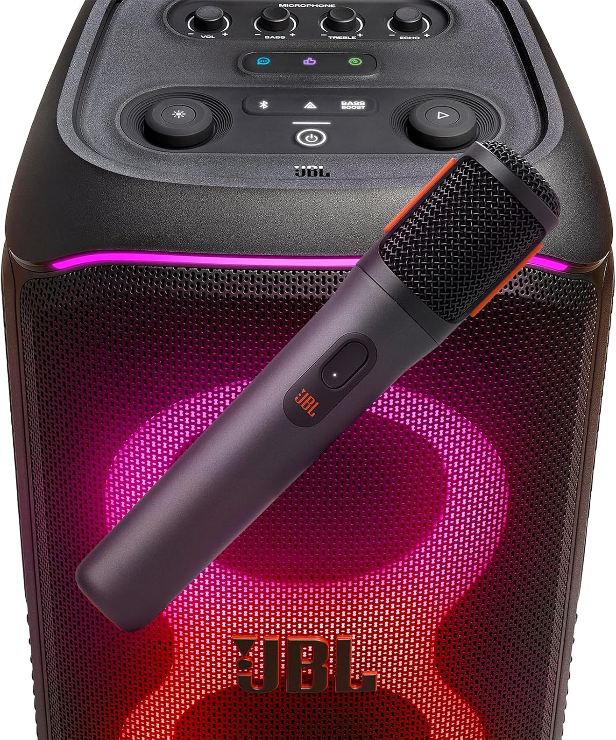 Black Portable Bluetooth Speaker with Built-in Lights X50370