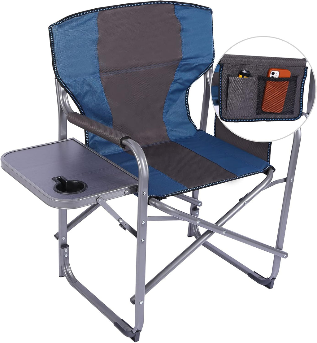 Oversized Heavy Duty Folding Director Chair with Side Table E38744