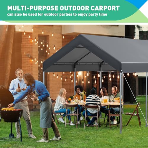 Gray Heavy Duty Carport Car Canopy S3949
