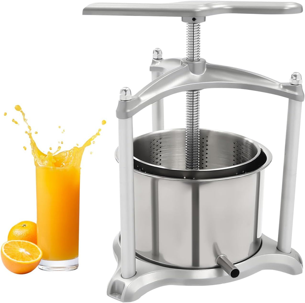 Stainless Steel Fruit Press with Dual Barrels and Filter Bag U9551