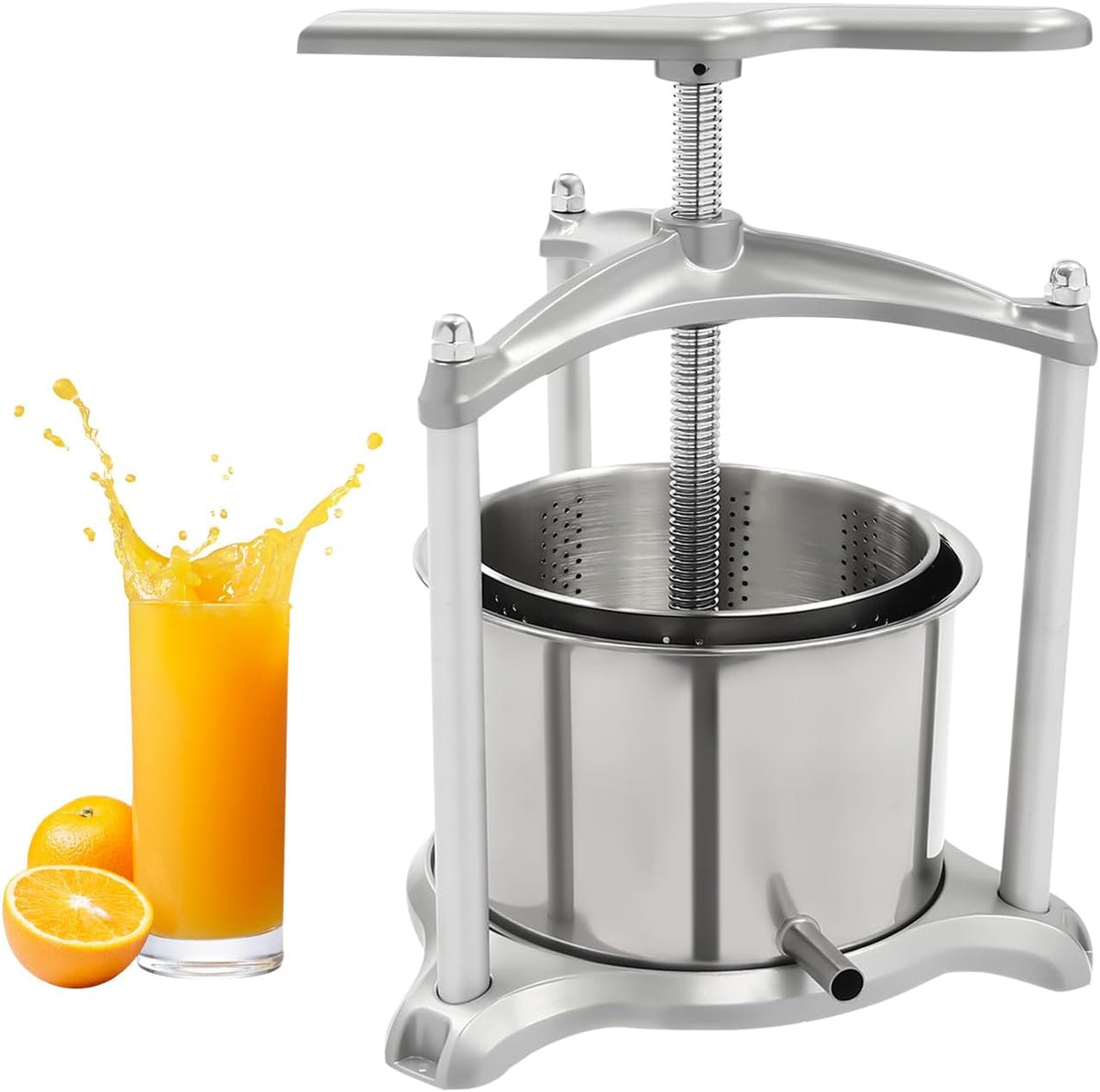 Stainless Steel Fruit Press with Dual Barrels and Filter Bag U9551