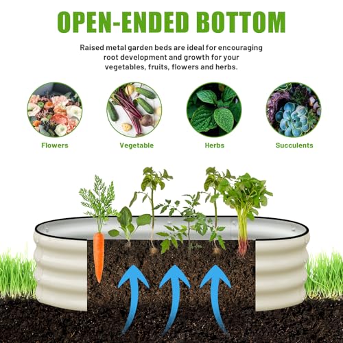 Galvanized Raised Garden Bed, 4x2x1ft Oval Metal Planter Box O2854