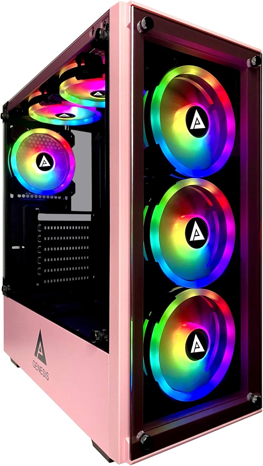 White Mid Tower Gaming Case with 6 RGB Fans M875